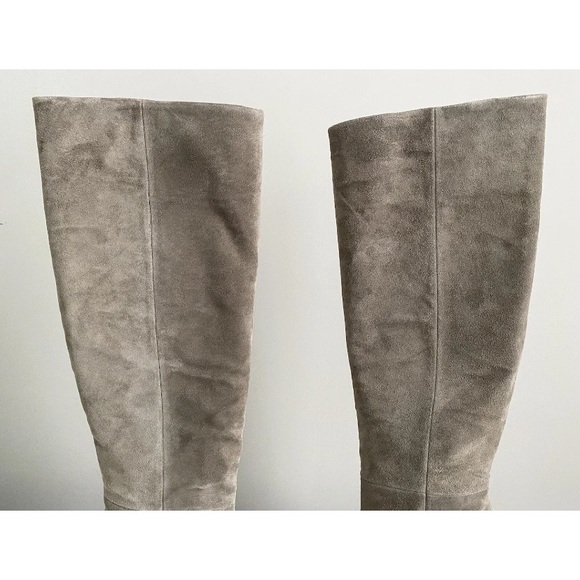 $695 Veronica Beard Sanzi Slouch Taupe Suede Leather Tall Knee High Boots Sz 6.5 - Picture 8 of 16